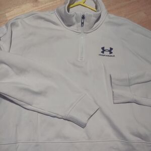 Under Armour White Sweater with Blue Logo